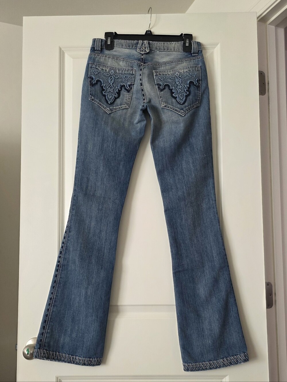 Y2k Antik Denim Jeans Bootcut Lowrise Western Grunge Boho Rodeo Womens 26